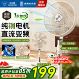 钻石牌【纯铜电机+1级能效+AI语音】落地扇直流变频家用电风扇台立两用智能语音扇轻音摇头扇DFS-BPHR07