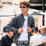 Mr.Bu【断码5折 原价368元】廓形棒球领针织外套男上衣春秋长袖KT15692 矿石灰 XL (180)