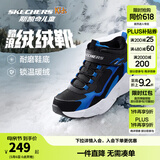 Skechers斯凯奇儿童秋冬休闲男女童二棉鞋轻质加绒保暖靴405222L/302583L 男童/黑色/宝蓝色/BKRY 34