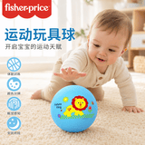 费雪（Fisher-Price）儿童玩具球 宝宝运动小皮球婴儿拍拍球13cm蓝色六一儿童节礼物