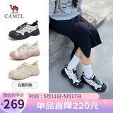 骆驼（CAMEL）丑萌登山鞋女时尚撞色户外休闲鞋 L24S076620 米/银/黑 37