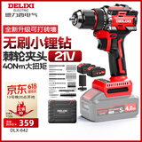 德力西电气（DELIXI ELECTRIC）21V手电钻电动螺丝刀无刷锂电钻家用充电式起子机DLX-642双电套装