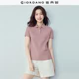 佐丹奴（Giordano）polo衫女夏季翻领上衣珠地布修身短袖POLO衫女05311399