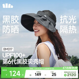 蕉下（beneunder）遮阳帽子女黑胶贝壳防晒帽男太阳帽便携空顶帽大帽檐全脸遮阳蓝灰