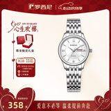 罗西尼（ROSSINI）手表女款 520礼物商务日历钢带女士石英表白盘618574