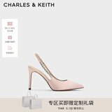 CHARLES&KEITH质感链条尖头高跟凉鞋子女鞋生日礼物CK1-60280377 Beige米色 34 (220)