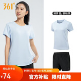 361°运动套装女夏季新款跑步休闲短袖短裤两件套母亲节662414001H-5