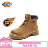 Dickies女士马丁靴高帮时尚情侣靴百搭工装靴女 土黄-加绒 女款-35 