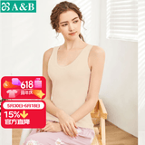 AB内衣女士全棉本命年大红弹力蕾丝花边打底衫吊带衫女式背心8191 淡玉 L