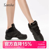 三沙（Sansha）运动舞蹈鞋女广场舞软底现代舞鞋爵士舞鞋真皮面两块底 B52LPI 黑色-猪LPI 39
