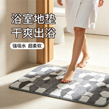 简美家浴室地垫吸水防滑垫速干卫生间脚垫卫浴厕所门口垫子40x60cm