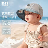Kocotreekk树婴儿防晒帽防紫外线宝宝遮阳帽软檐鸭舌帽春夏企鹅团团网眼XS