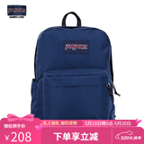 JANSPORT杰斯伯书包轻便双肩包男女旅行包简约背包电脑包学生校园 4QUT003海军蓝/藏青色-侧边袋
