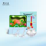 周大生生肖马银手镯婴儿长命锁银锁银手镯足银套装满月周岁见面礼生日礼