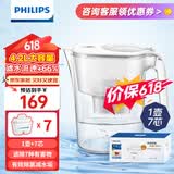 飞利浦（PHILIPS）净水壶滤水壶过滤水壶净水器滤水器过滤器滤芯 AWP2814白色【4.2L】七芯装
