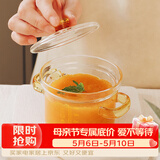 格娜斯玻璃蒸蛋碗宝宝蒸鸡蛋羹双耳隔水炖盅带盖玻璃碗燕窝甜品碗带刻度