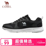 骆驼（CAMEL）网面透气跑步男鞋轻量健步运动鞋子 CSS221L0033 黑色 40