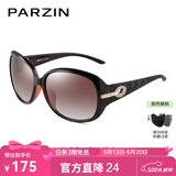 帕森（PARZIN）太阳镜女 复古大框时尚偏光太阳眼镜开车驾驶遮阳防晒墨镜520礼物 咖啡色【PZ6214】