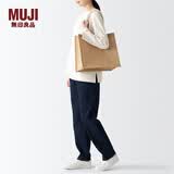 MUJI 黄麻简易收叠购物袋A4手提包托特包单肩包包手提袋麻布袋通勤包 长31.5*宽36*高19cm 原色 5A