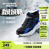Skechers斯凯奇儿童秋冬休闲男女童二棉鞋轻质加绒保暖靴405222L/302583L 男童/黑色/宝蓝色/BKRY 33