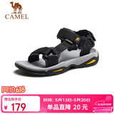 骆驼（CAMEL）户外沙滩潮流平底休闲男士凉鞋子 A822162412 黑色 42