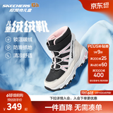 Skechers斯凯奇儿童绒绒靴雪地靴保暖男童棉鞋防寒加绒高帮女童靴660092L 女童/白色/黑色/粉红色/WBPK 37