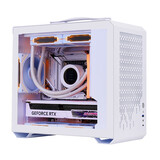 玩嘉T02白色手提小机箱MATX紧凑型台式机240水冷电脑ITX桌面mini便携式游戏主机箱