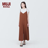 MUJI 女式 易干弹力泡泡纱 背带裤 女装夏季连体裤吊带BC2JRA4S 砖红色 S （155/80A）