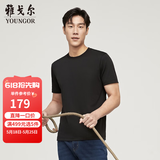 雅戈尔（YOUNGOR）短袖T恤男圆领水柔棉升级版丝柔棉透气舒适精致工艺T恤100%棉面料 VSPC533094AYA黑色 L