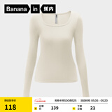 蕉内（Bananain）【明星同款】热皮501+女士保暖内衣轻暖内衣内搭可外穿打底衣秋冬 【方领】奶白 M