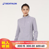 迪卡侬（DECATHLON）户外透湿抓绒女加厚摇粒绒抓绒衣保暖外套冲锋衣内胆MH100 半拉链-紫色 2XL