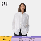 GAP男装春季经典款纯棉基础款翻领长袖衬衫常规上衣美版422488 白色 422488 M 美码 L亚洲码180/96A