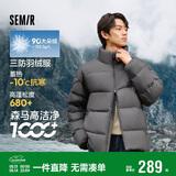 森马（Semir）轻松羽绒丨羽绒服男冬季三防外套90绒厚款立领面包服109724113102
