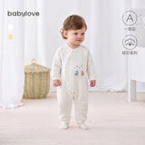 babylove婴儿连体衣秋冬纯棉可爱宝宝哈衣爬服新生儿夹棉保暖衣服秋冬装