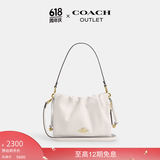 蔻驰（COACH）【礼物】奥莱女士夏季女包FAYE 22号拉绳手袋单肩斜挎包百搭 IM/粉笔白色