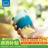 乐扣乐扣（LOCK&LOCK）咖啡杯耐热玻璃水杯子男女学生便携式双饮吸管杯随手杯350ML绿色