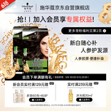 施华蔻（Schwarzkopf）怡然滋养染发霜4.0自然棕色*2 染发剂染发膏植物人参多次盖白补染