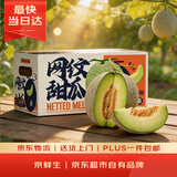 京鲜生 冰淇淋网纹蜜瓜 2粒装 净重4-5斤 单果2斤起 生鲜水果礼盒 