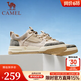 骆驼（CAMEL）滑板鞋男夏季网面厚底运动板鞋新款复古休闲百搭会员 G13S309046 米白 网面款 38