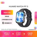 华为HUAWEI WATCH FIT 5铝合金表壳 韵律黑 超轻薄大屏腕上微运动强劲续航华为智能手表