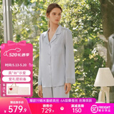 金三塔真丝睡衣女100%桑蚕丝外穿丝滑两件套居家服高级爱人女友520礼物 [迷人]19姆米风信子蓝 L