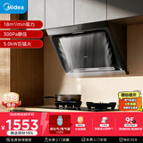 美的（Midea）抽吸排油烟机侧吸式家用抽油烟机 燃气灶具 5.0kW猛火灶J30+A5液化气