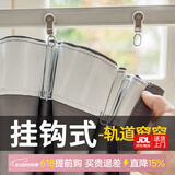 家菲遮光窗帘挂钩式现代轻奢简约2023年新款成品客厅阳台卧室遮阳帘 精仿缎--深灰（遮光95%） 宽1.3*高1.8米挂钩款1片 米