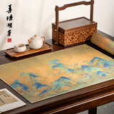善琏湖笔万里锦卷毛毡赠品 文房四宝套装毛笔套装笔墨纸砚高档书法砚台墨条歙砚笔搁节日自用送礼礼盒