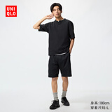 优衣库弹力舒适短裤男装女装/起居裤26春夏新款481582 476081 481582/09黑色 L