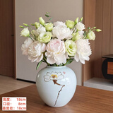 景德镇陶瓷花瓶摆件客厅插花落地高级感种花盆大复古陶罐水养中式 荷花小号【手绘款】可水培