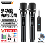山水（SANSUI）M1 麦克风无线麦克风话筒家用唱歌K歌一拖二户外舞台音响ktv麦克风主持会议卡拉OK直播