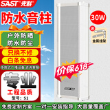 先科（SAST）30W室外防水音柱壁挂音响户外定压音箱学校店铺公园校园背景音乐公共广播喇叭系统扬声播放器