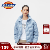 Dickies羽绒服 全身压印印花羽绒服 保暖外套上衣DK010807 浅灰蓝 M 充绒量:160g