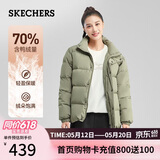 斯凯奇（Skechers）羽绒服短款立领保暖外套休闲男女同款大衣P423U038